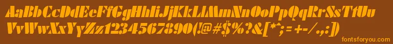 Czcionka FuturistblackItalic – pomarańczowe czcionki na brązowym tle