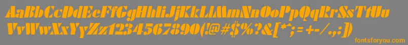 FuturistblackItalic Font – Orange Fonts on Gray Background