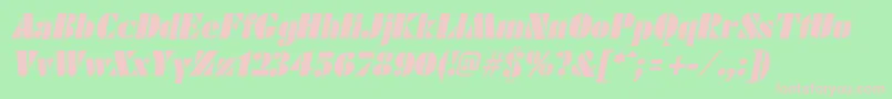FuturistblackItalic Font – Pink Fonts on Green Background