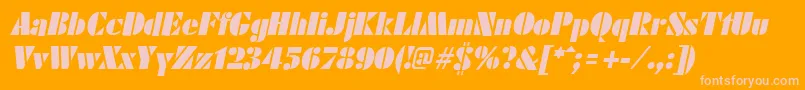 Fonte FuturistblackItalic – fontes rosa em um fundo laranja