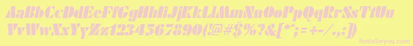 FuturistblackItalic Font – Pink Fonts on Yellow Background