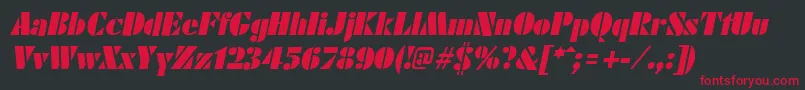 FuturistblackItalic Font – Red Fonts on Black Background