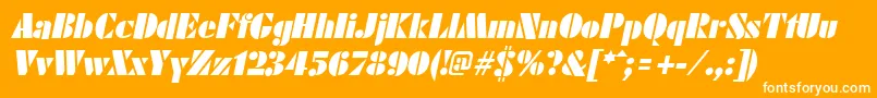 FuturistblackItalic Font – White Fonts on Orange Background