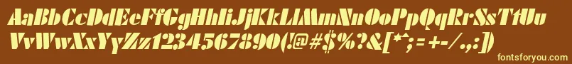Шрифт FuturistblackItalic – жёлтые шрифты на коричневом фоне