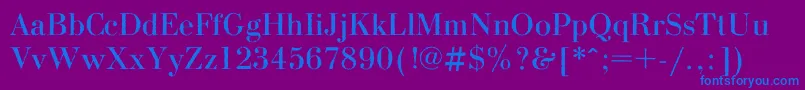 Шрифт Bodoniroughc – синие шрифты на фиолетовом фоне