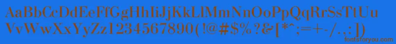 Police Bodoniroughc – polices brunes sur fond bleu