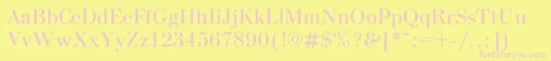 Bodoniroughc Font – Pink Fonts on Yellow Background