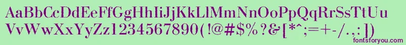 Bodoniroughc Font – Purple Fonts on Green Background