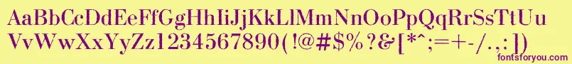 Bodoniroughc Font – Purple Fonts on Yellow Background