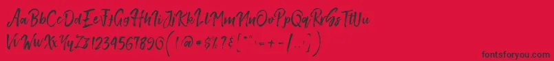 フォントSmithenScript – 赤い背景に黒い文字