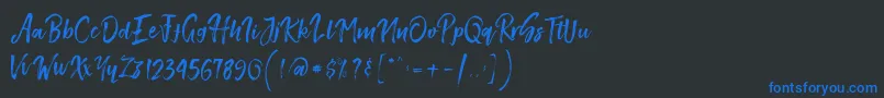 SmithenScript Font – Blue Fonts on Black Background