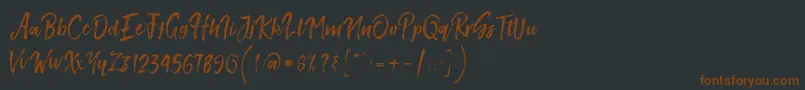 SmithenScript Font – Brown Fonts on Black Background