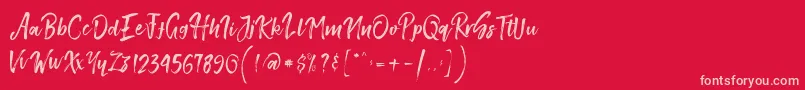 フォントSmithenScript – 赤い背景にピンクのフォント