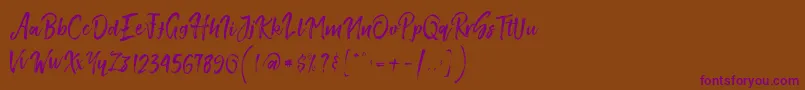 SmithenScript Font – Purple Fonts on Brown Background