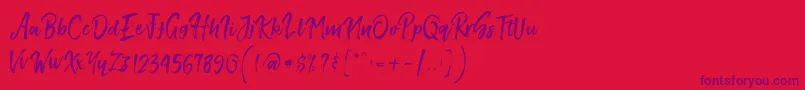 Fonte SmithenScript – fontes roxas em um fundo vermelho