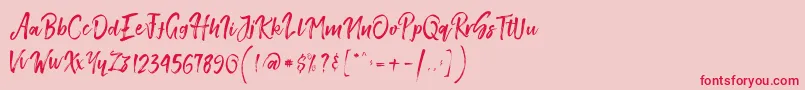 SmithenScript Font – Red Fonts on Pink Background
