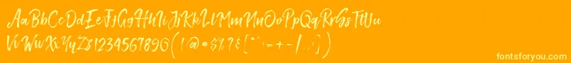 SmithenScript-Schriftart – Gelbe Schriften auf orangefarbenem Hintergrund