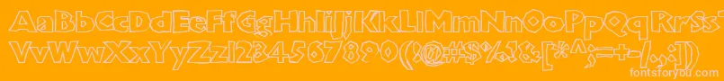 Shlockoblockooutline Font – Pink Fonts on Orange Background