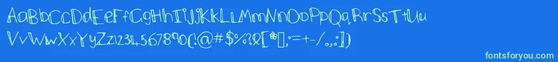 fuente Stickman – Fuentes Verdes Sobre Fondo Azul