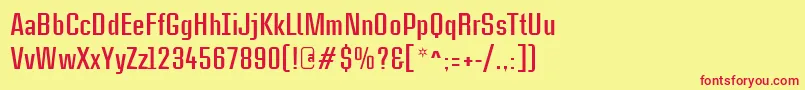 CasestudynooneLtBold-Schriftart – Rote Schriften auf gelbem Hintergrund