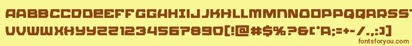 Olympiccarrier Font – Brown Fonts on Yellow Background