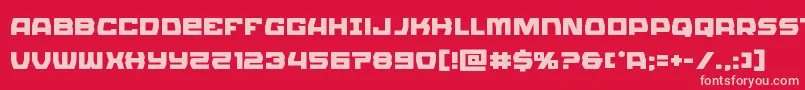 Olympiccarrier-fontti – vaaleanpunaiset fontit punaisella taustalla