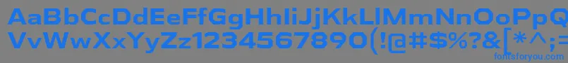 フォントAthabascaExBd – 灰色の背景に青い文字