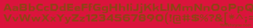 AthabascaExBd-Schriftart – Braune Schriften auf rotem Hintergrund