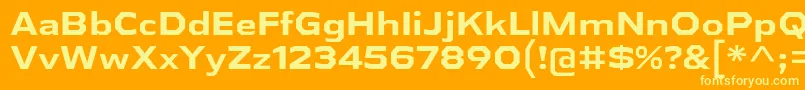 Więcej informacji o czcionce AthabascaExBd Czcionka AthabascaExBd – żółte czcionki na pomarańczowym tle