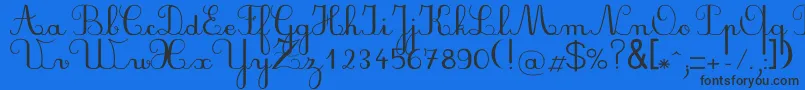 Plumnal Font – Black Fonts on Blue Background