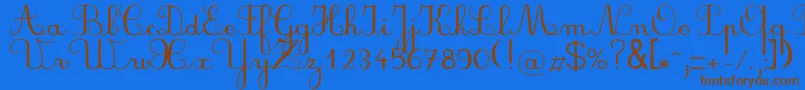 Plumnal Font – Brown Fonts on Blue Background