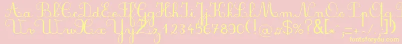 Plumnal Font – Yellow Fonts on Pink Background