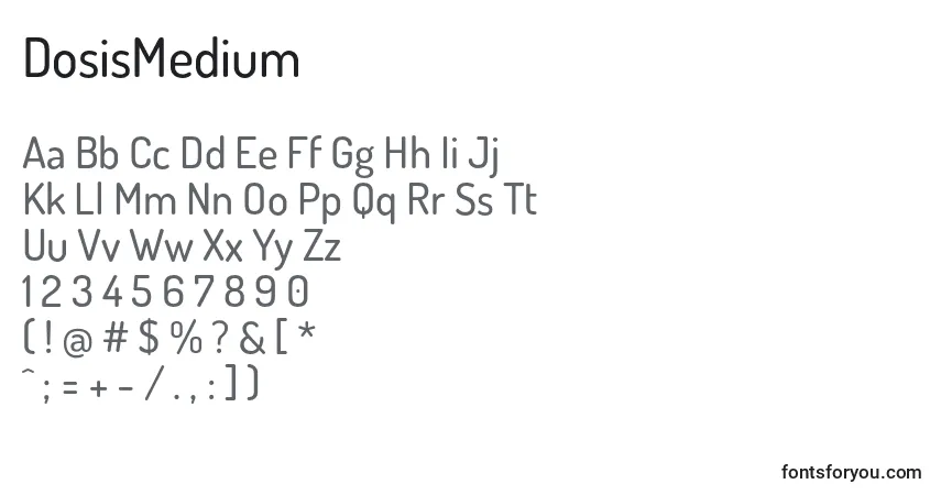 Schriftart DosisMedium (95266) – Alphabet, Zahlen, spezielle Symbole