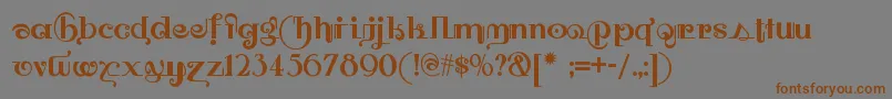 Owahtagusiamnf Font – Brown Fonts on Gray Background