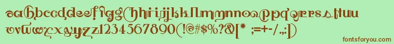 Owahtagusiamnf Font – Brown Fonts on Green Background