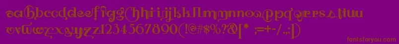 Owahtagusiamnf Font – Brown Fonts on Purple Background