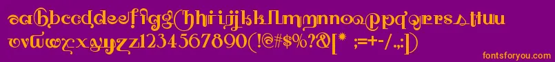 Owahtagusiamnf Font – Orange Fonts on Purple Background