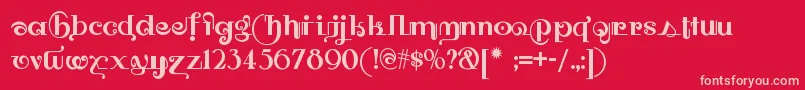 Owahtagusiamnf Font – Pink Fonts on Red Background