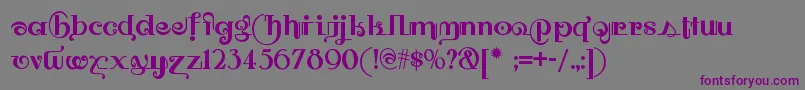 Шрифт Owahtagusiamnf – фиолетовые шрифты на сером фоне