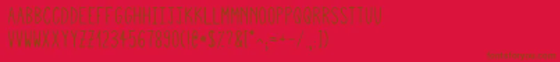 Squigglyasta Font – Brown Fonts on Red Background