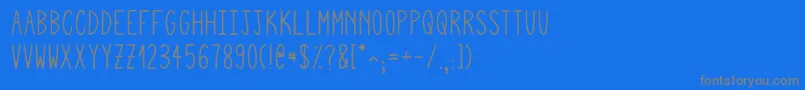 Squigglyasta Font – Gray Fonts on Blue Background