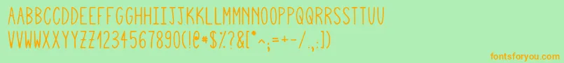 Squigglyasta Font – Orange Fonts on Green Background