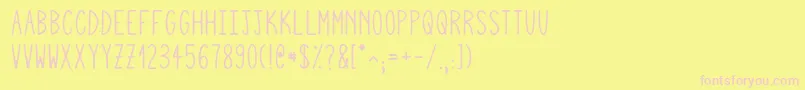 Squigglyasta Font – Pink Fonts on Yellow Background