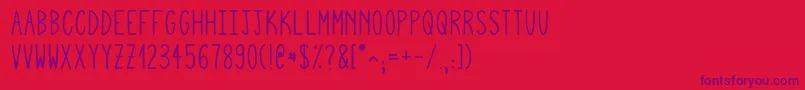 Squigglyasta Font – Purple Fonts on Red Background