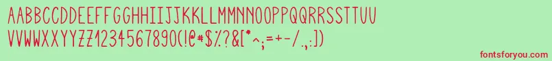 Шрифт Squigglyasta – красные шрифты на зелёном фоне