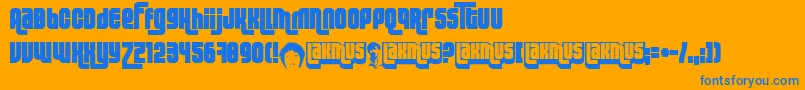 Lakmus Font – Blue Fonts on Orange Background