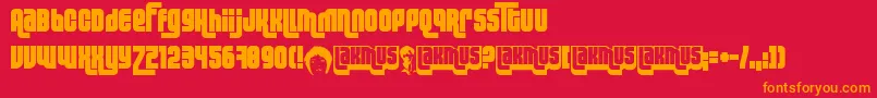 Lakmus Font – Orange Fonts on Red Background