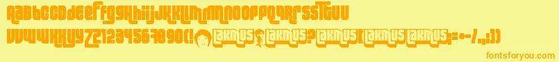 Lakmus Font – Orange Fonts on Yellow Background