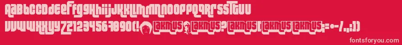 Lakmus Font – Pink Fonts on Red Background