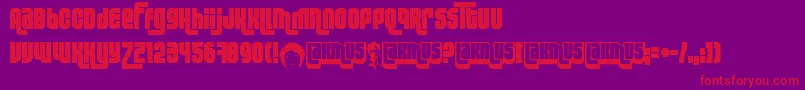 Lakmus Font – Red Fonts on Purple Background